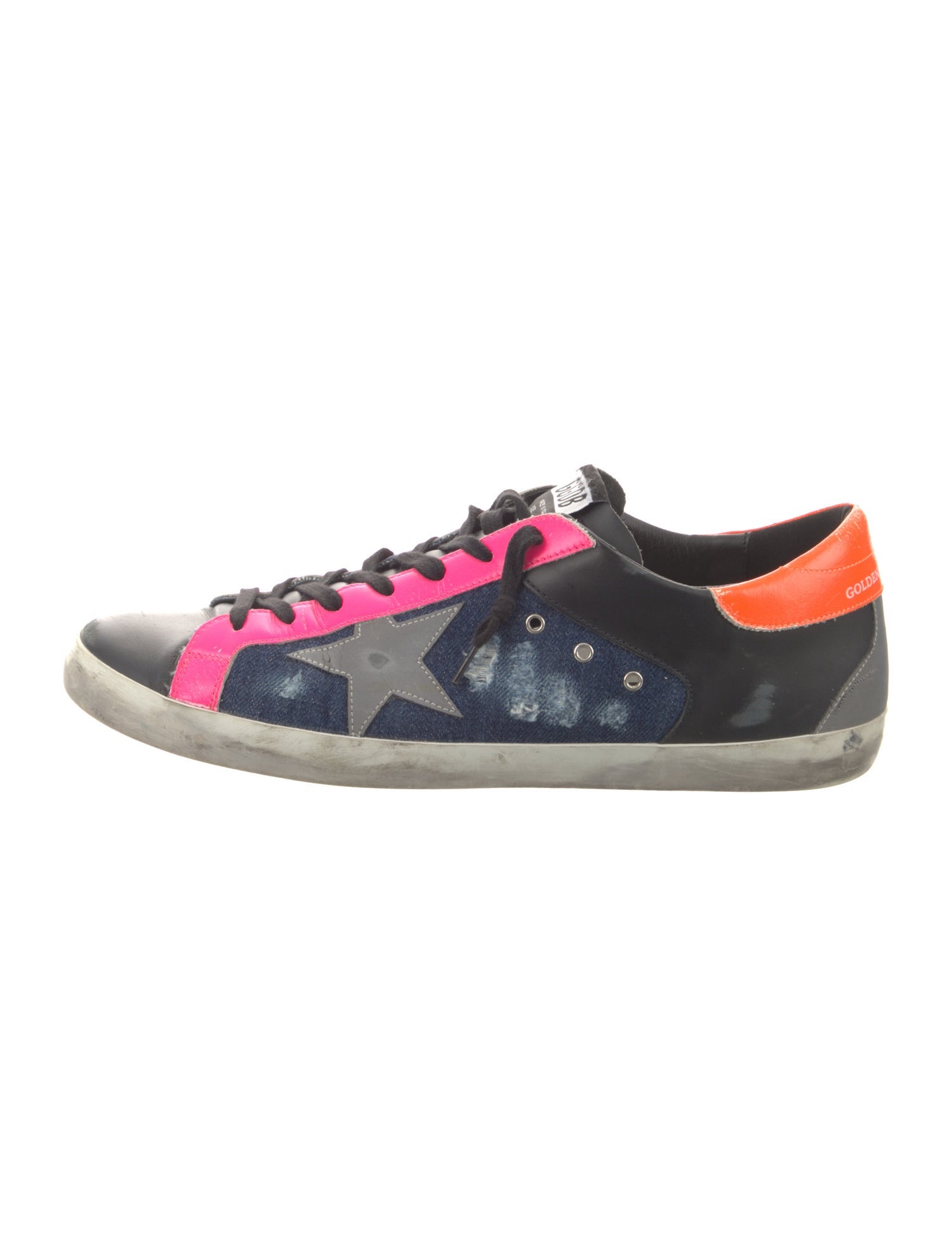 Golden Goose Denim Colorblock Pattern Sneakers