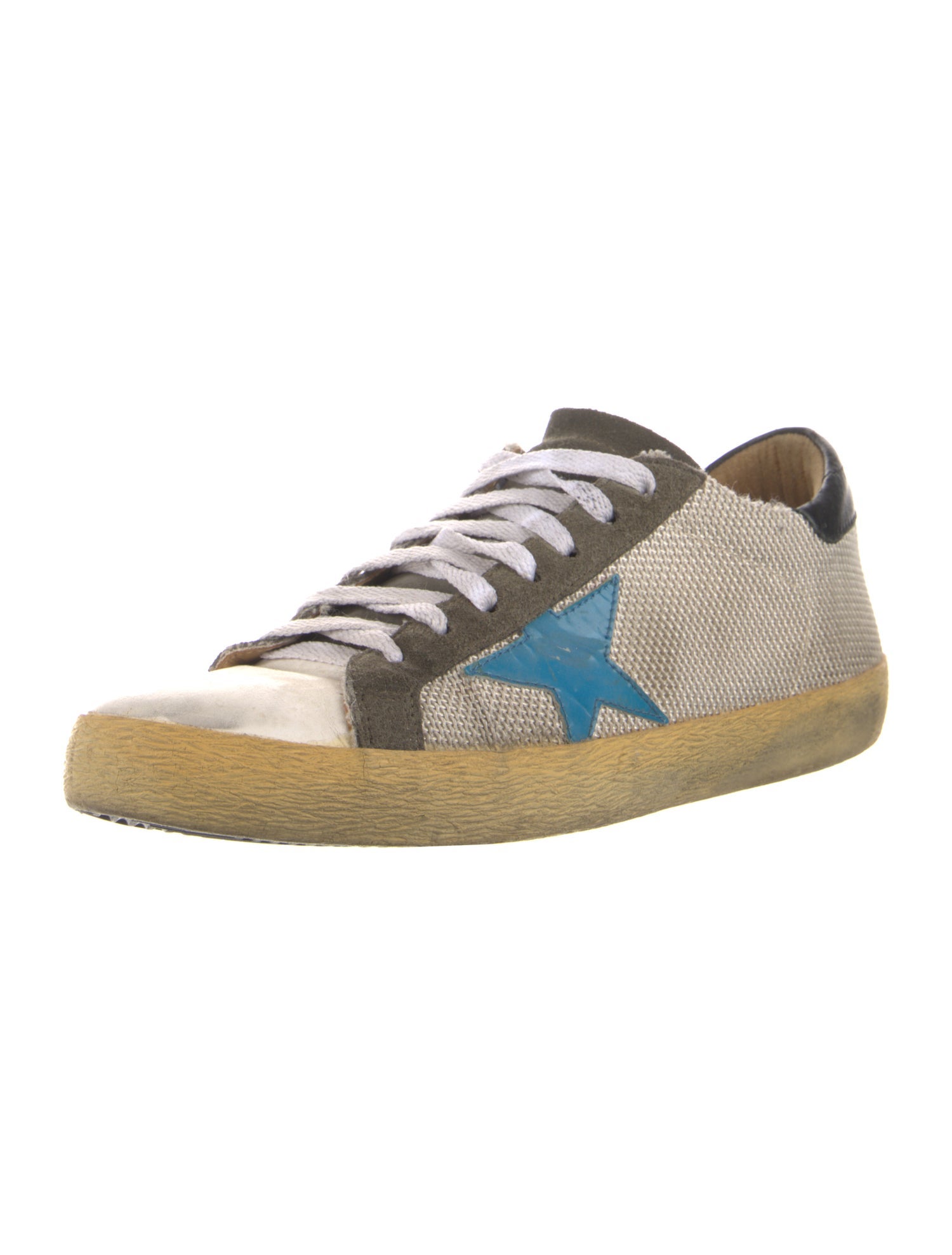 Golden Goose Leather Colorblock Pattern Sneakers