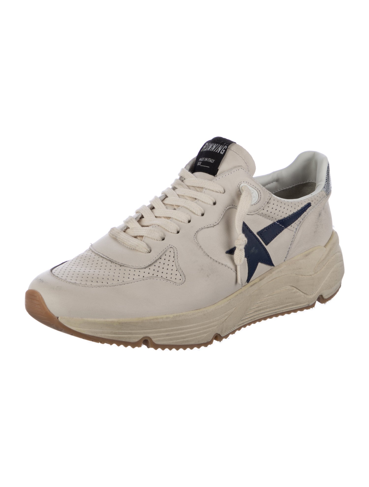 Golden Goose Leather Graphic Print Athletic Sneakers