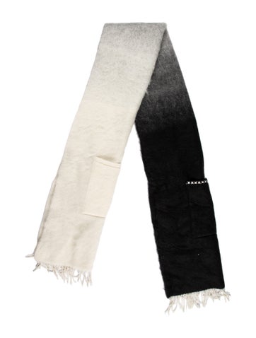 Pre-owned Golden Goose Wool Colorblock Pattern Scarf In Neutral