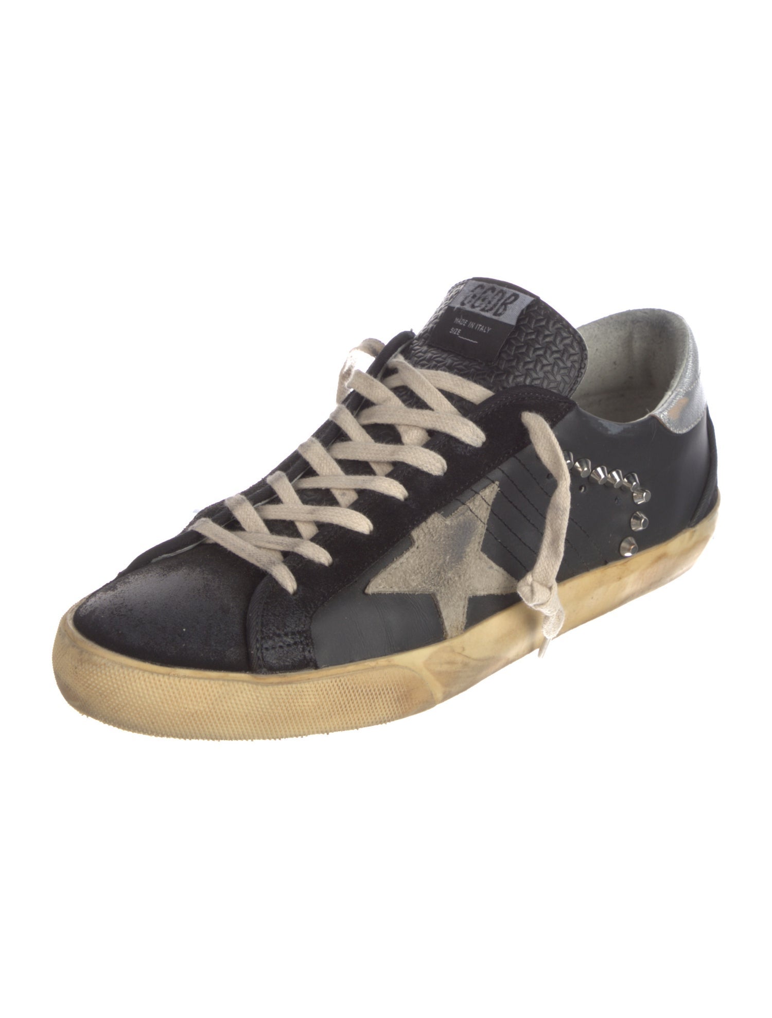 Golden Goose Leather Colorblock Pattern Sneakers