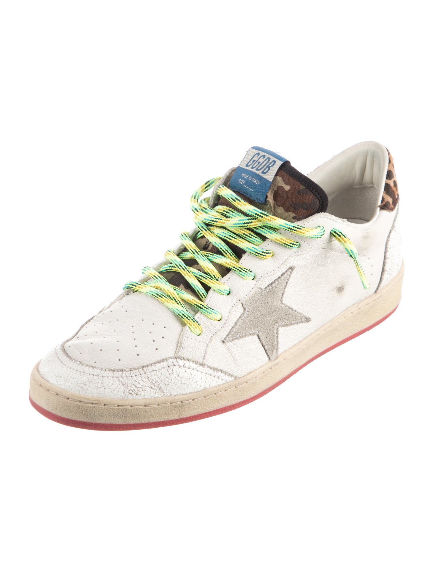 Golden Goose Leather Animal Print Sneakers