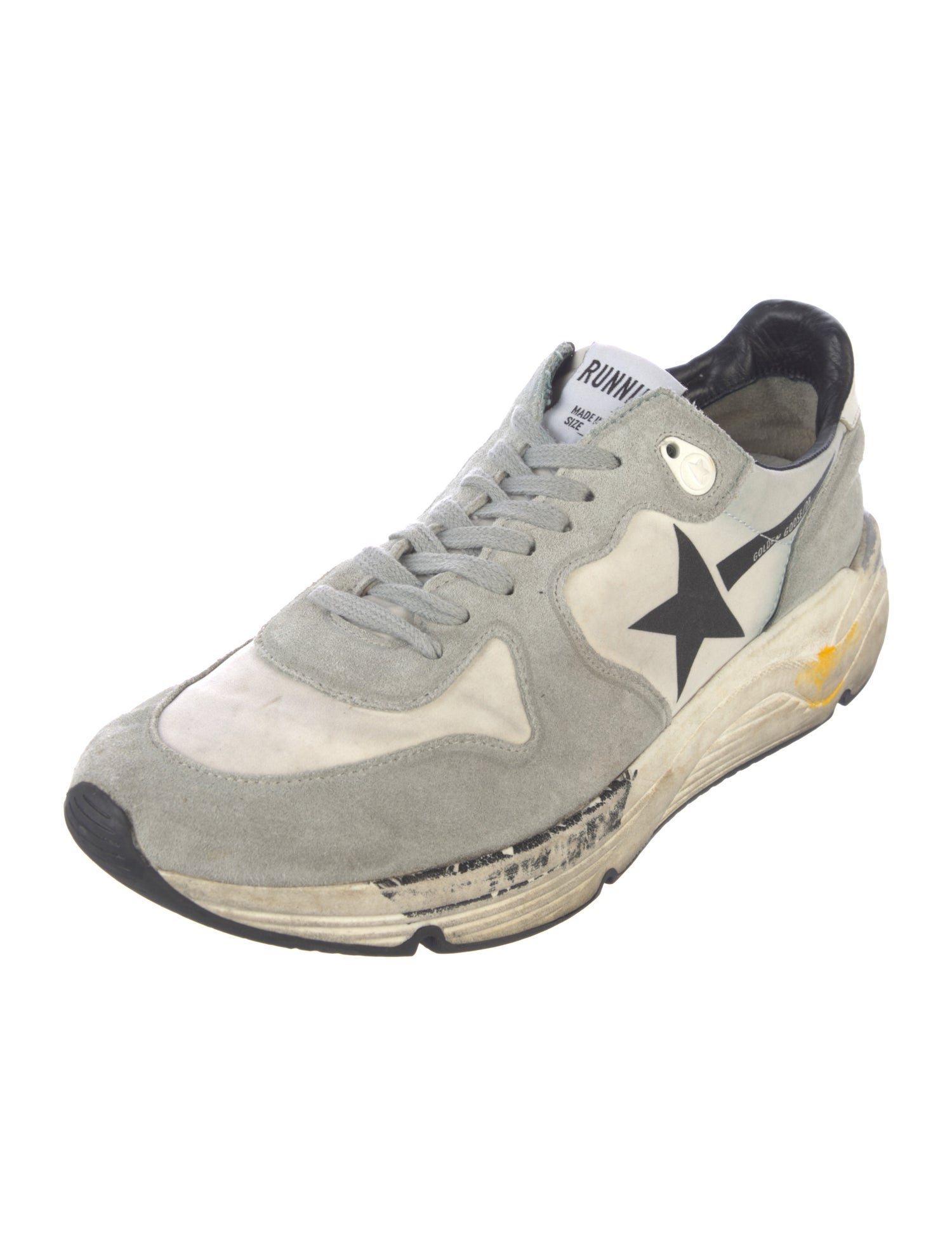 Golden Goose Suede Colorblock Pattern Athletic Sneakers