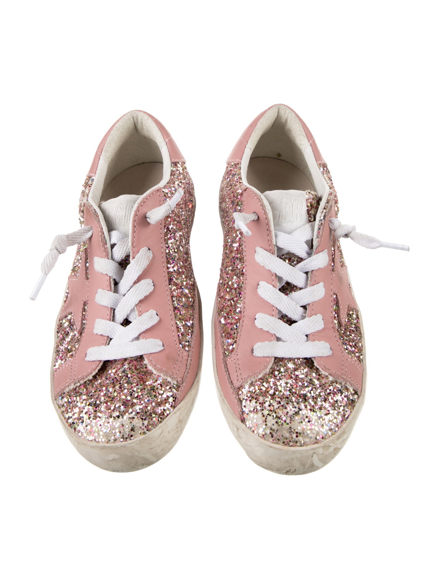 Golden Goose Pink Glitter Low Top Sneakers