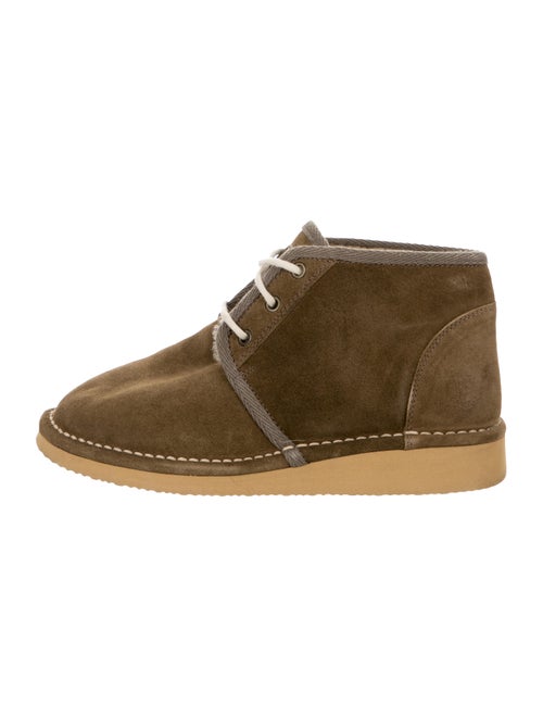 Golden Goose Suede Flat Boots Olive