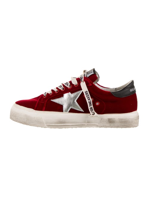 Golden Goose May Velvet Sneakers Red
