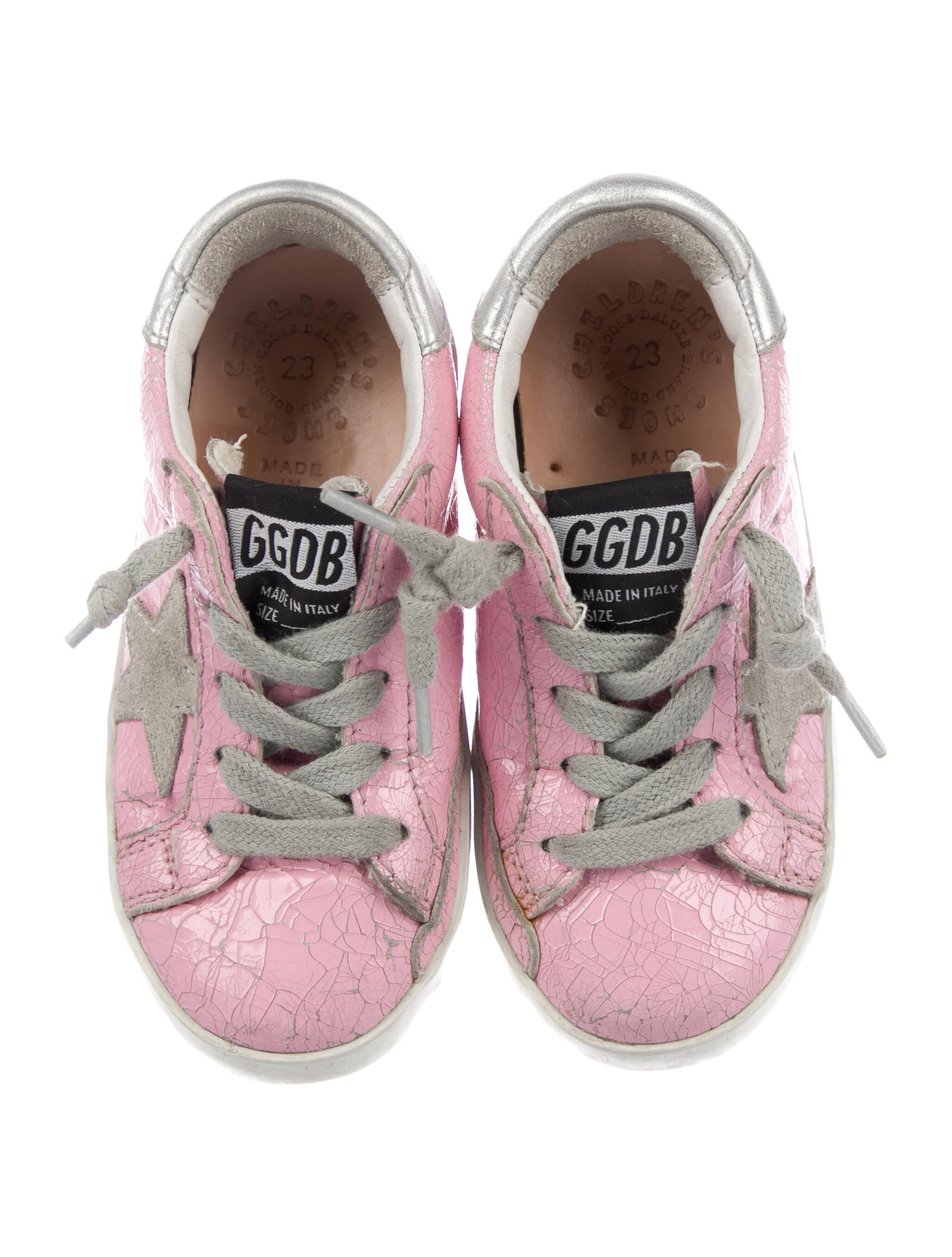 Golden Goose Girls' Distressed Superstar Sneakers Pink Sizes 716