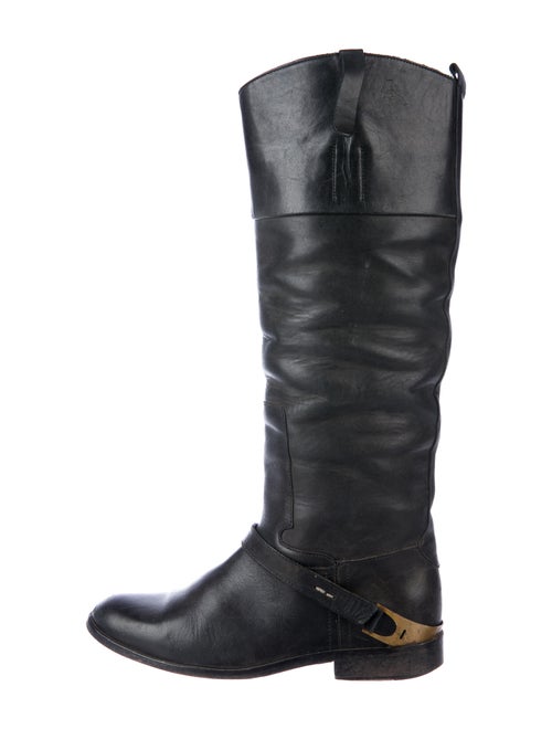 Golden Goose Leather Riding Boots Black