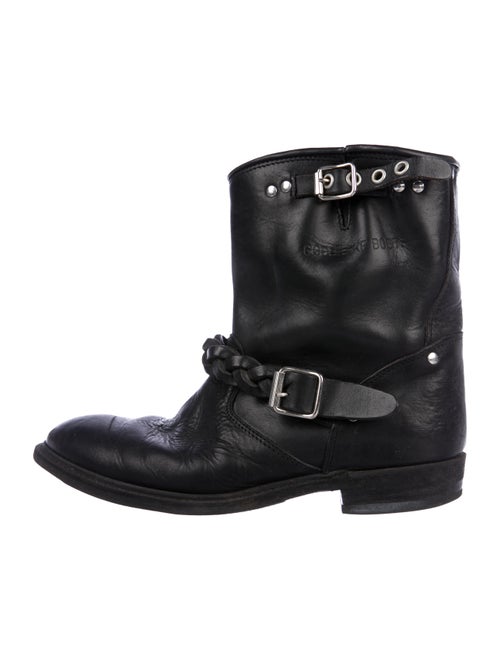 Golden Goose Leather Ankle Boots Black