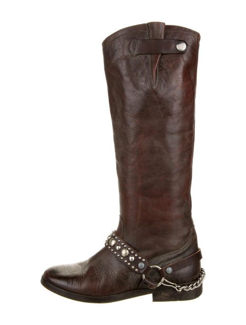 Golden Goose Leather Moto Boots Brown