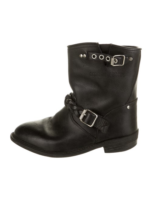 Golden Goose Leather Moto Boots Black