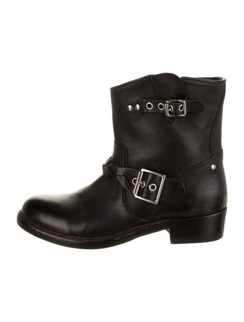 Golden Goose Boots Leather Moto Boots Black