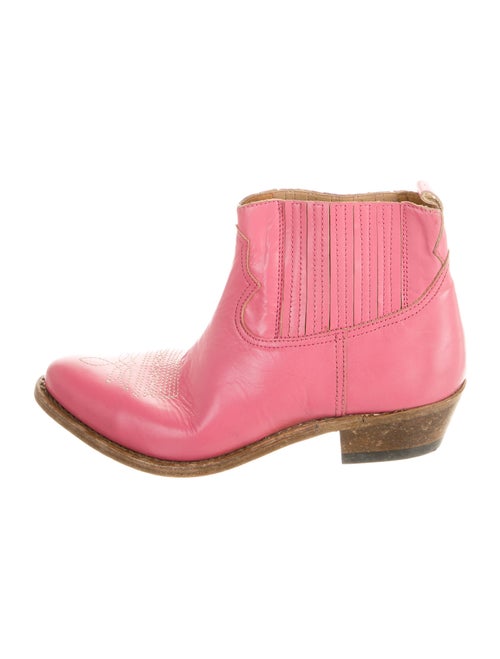 Golden Goose Leather Western Boots Pink