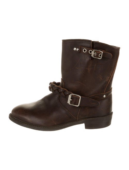Golden Goose Leather Moto Boots Brown