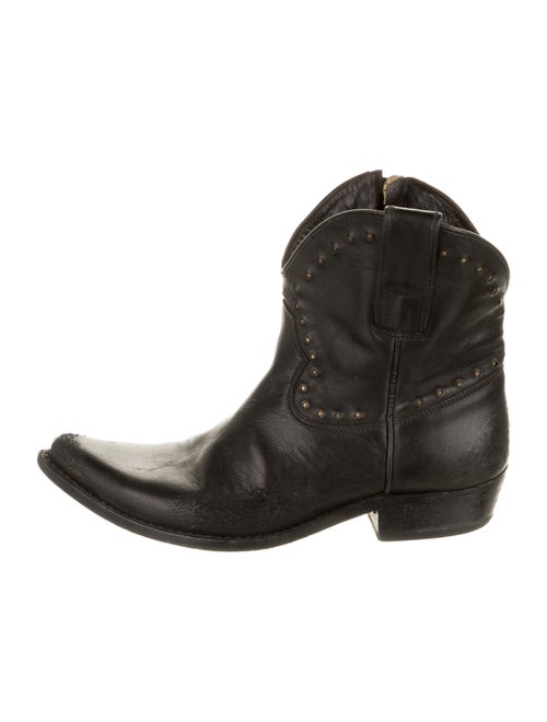 Golden Goose Leather Western Boots Black