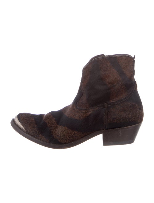 Golden Goose Ponyhair Western Boots Brown
