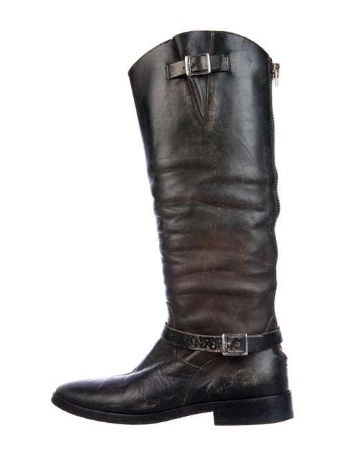 Golden Goose Leather Riding Boots Black