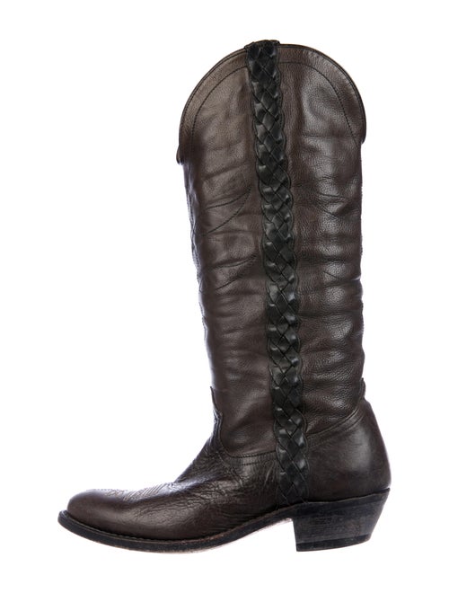 Golden Goose Leather Beaded Accents Western Boots