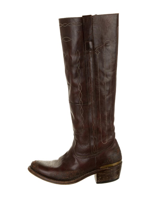 Golden Goose Leather Riding Boots Brown