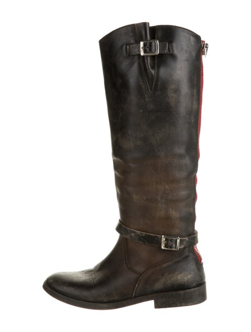 Golden Goose Leather Riding Boots Brown