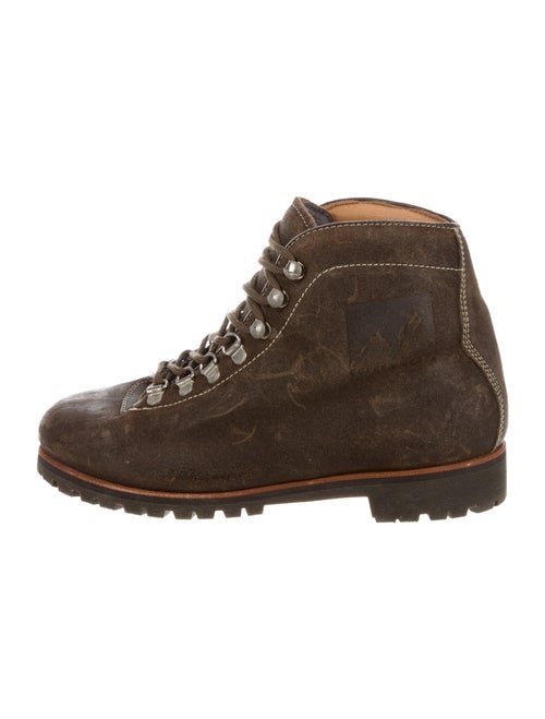 Golden Goose Leather Combat Boots Brown