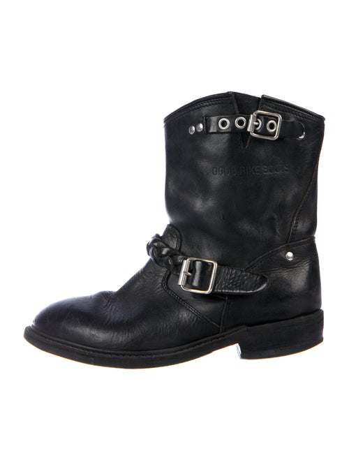 Golden Goose Leather Moto Boots Black