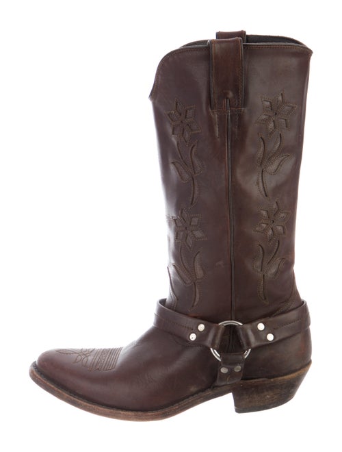 Golden Goose Leather Moto Boots Brown