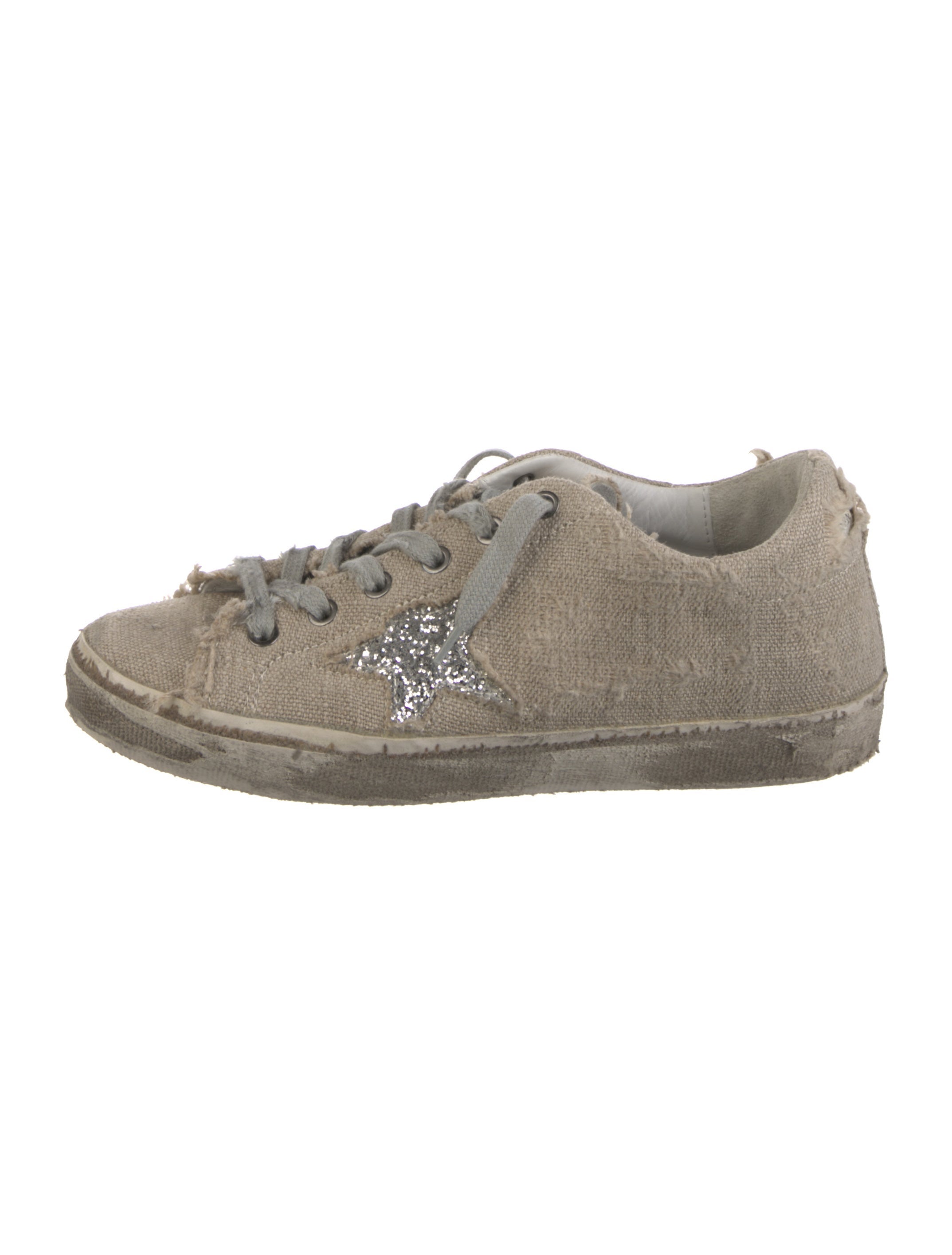 Golden Goose Canvas Glitter Accents Sneakers Neutrals Sneakers, Shoes