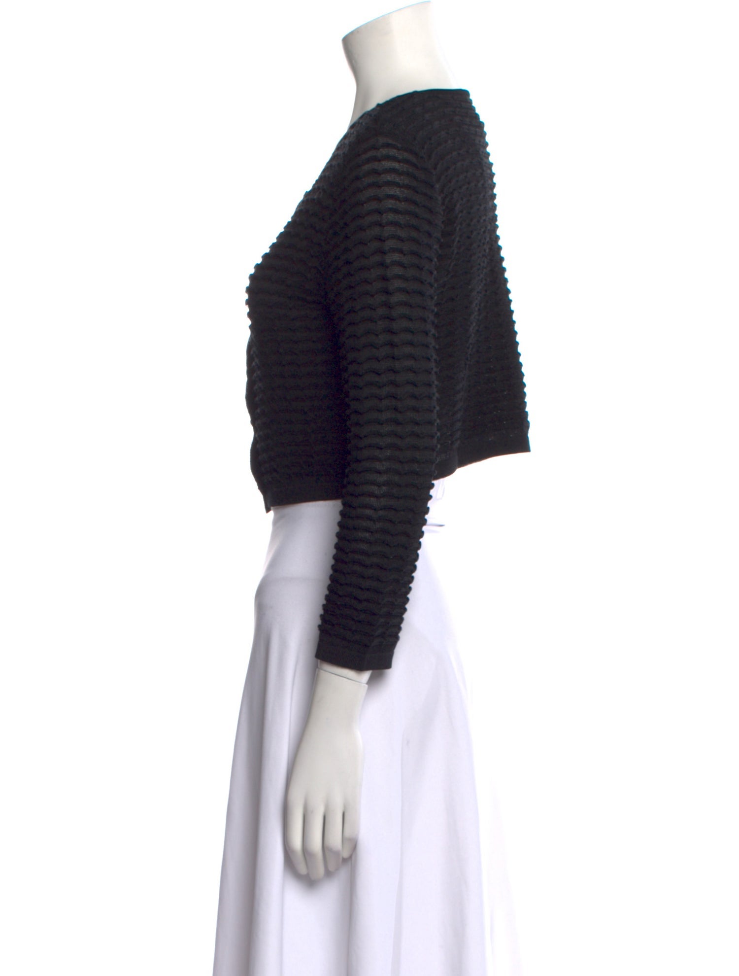 Gio' Guerreri Scoop Neck Three-Quarter Sleeve Crop Top