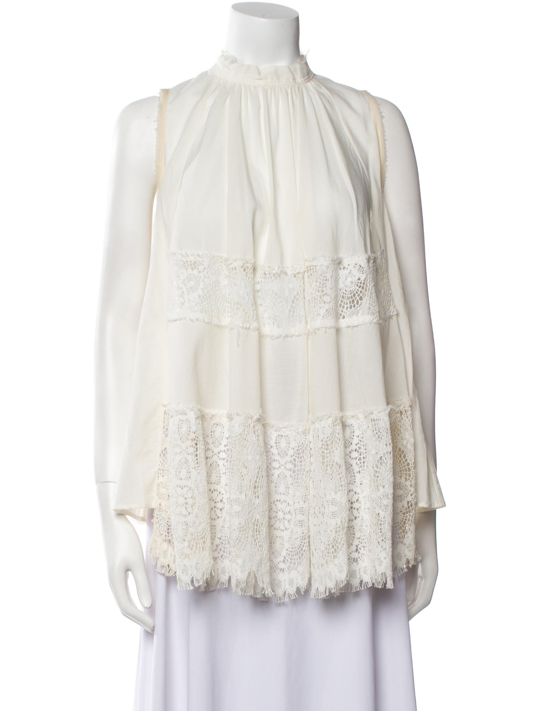 Gary Graham Mock Neck Sleeveless Blouse