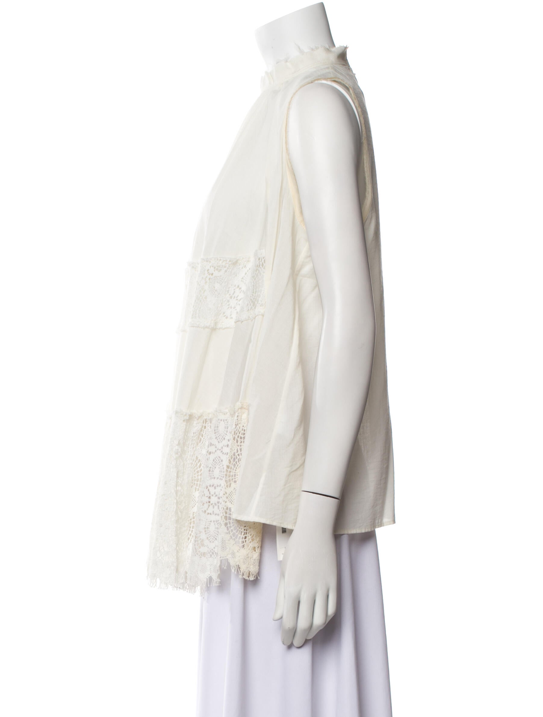 Gary Graham Mock Neck Sleeveless Blouse