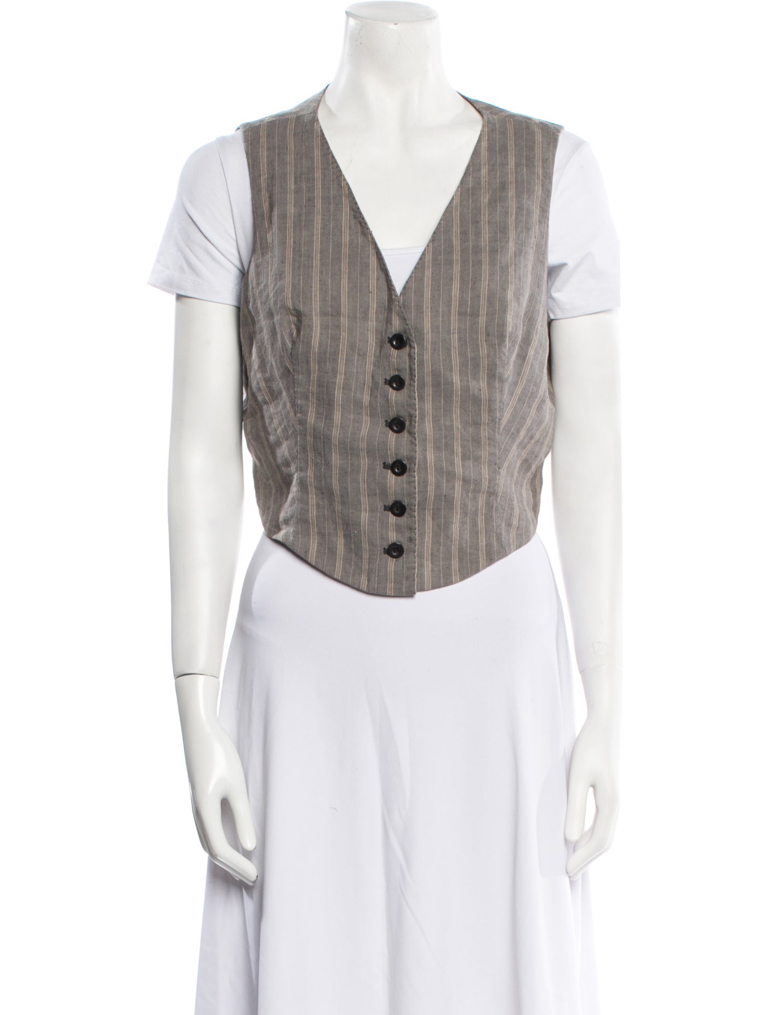 Gary Graham Linen Striped Vest
