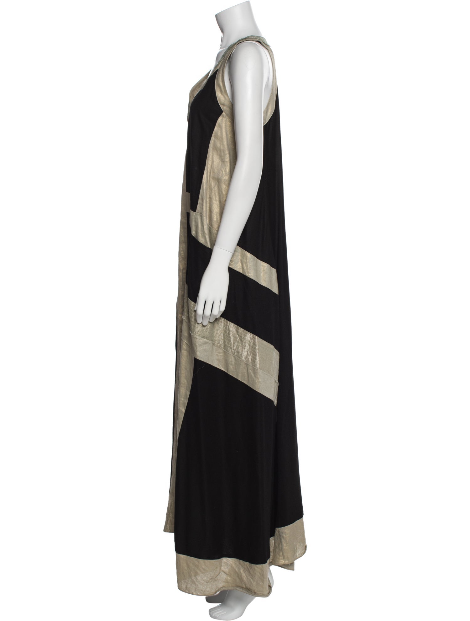 Gary Graham Colorblock Pattern Long Dress