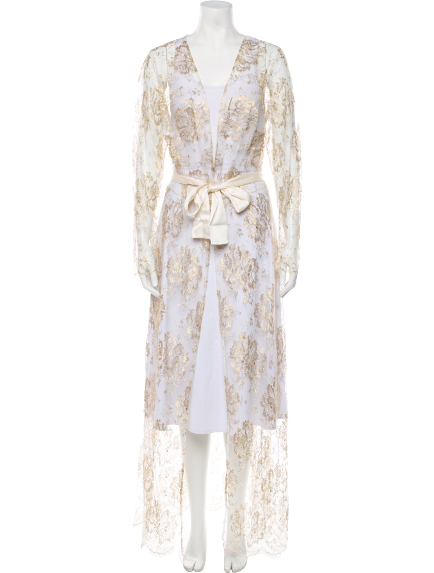 Gilda & Pearl Silk Lace Pattern Robe
