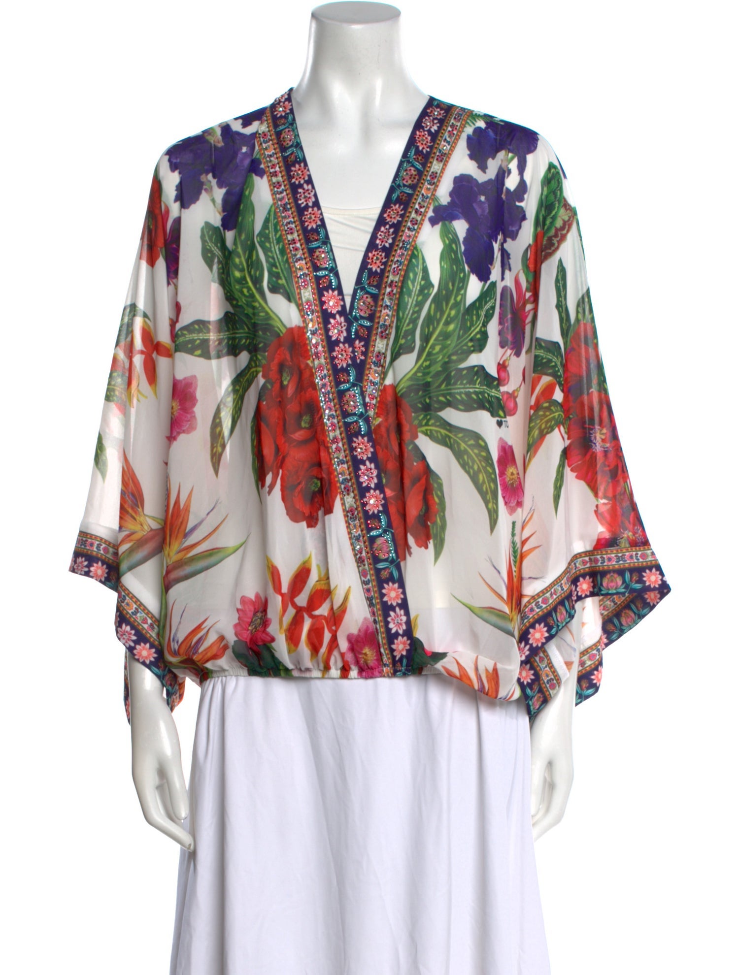 gai mattiolo Printed V-Neck Blouse