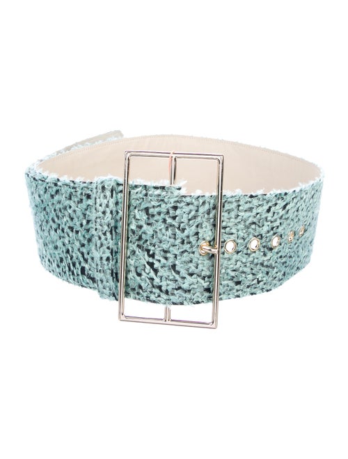 Cult Gaia Woven Wide Belt Green