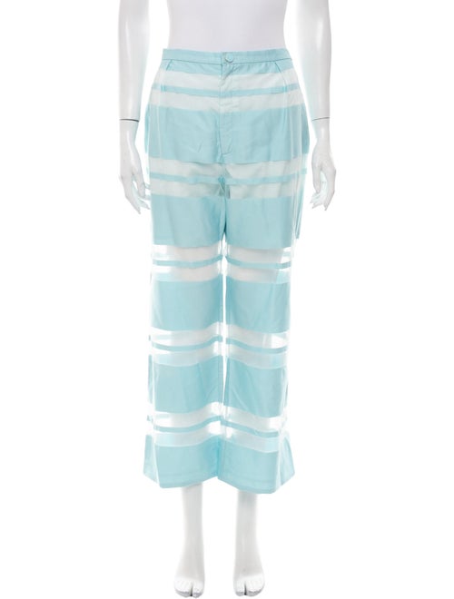 Cult Gaia Striped Wide Leg Pants Blue