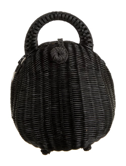 Cult Gaia Millie Rattan Bag Black