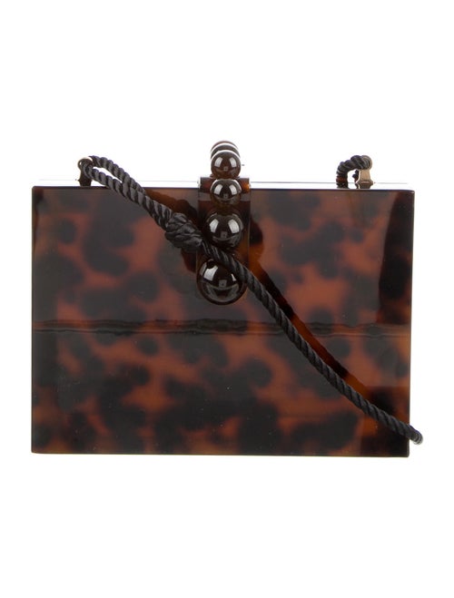 Cult Gaia Isla Acrylic Box Bag Brown