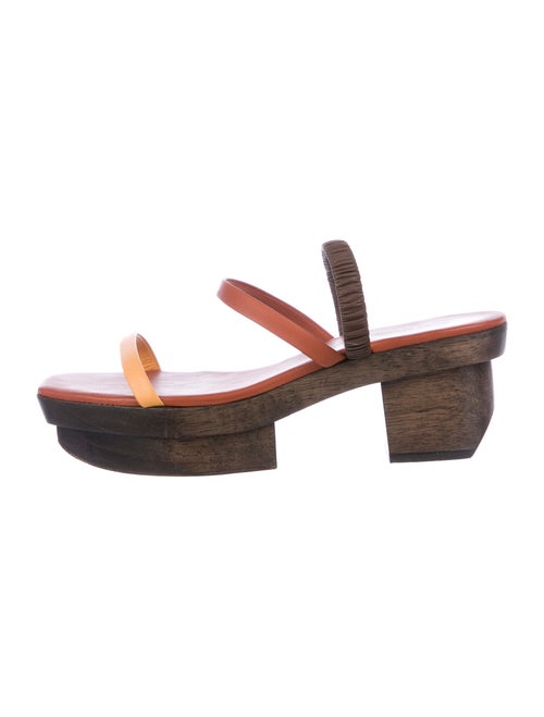 Cult Gaia Leather Slingback Sandals Brown