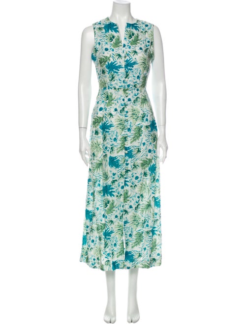 Cult Gaia Linen Long Dress Green