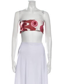 Printed Strapless Crop Top