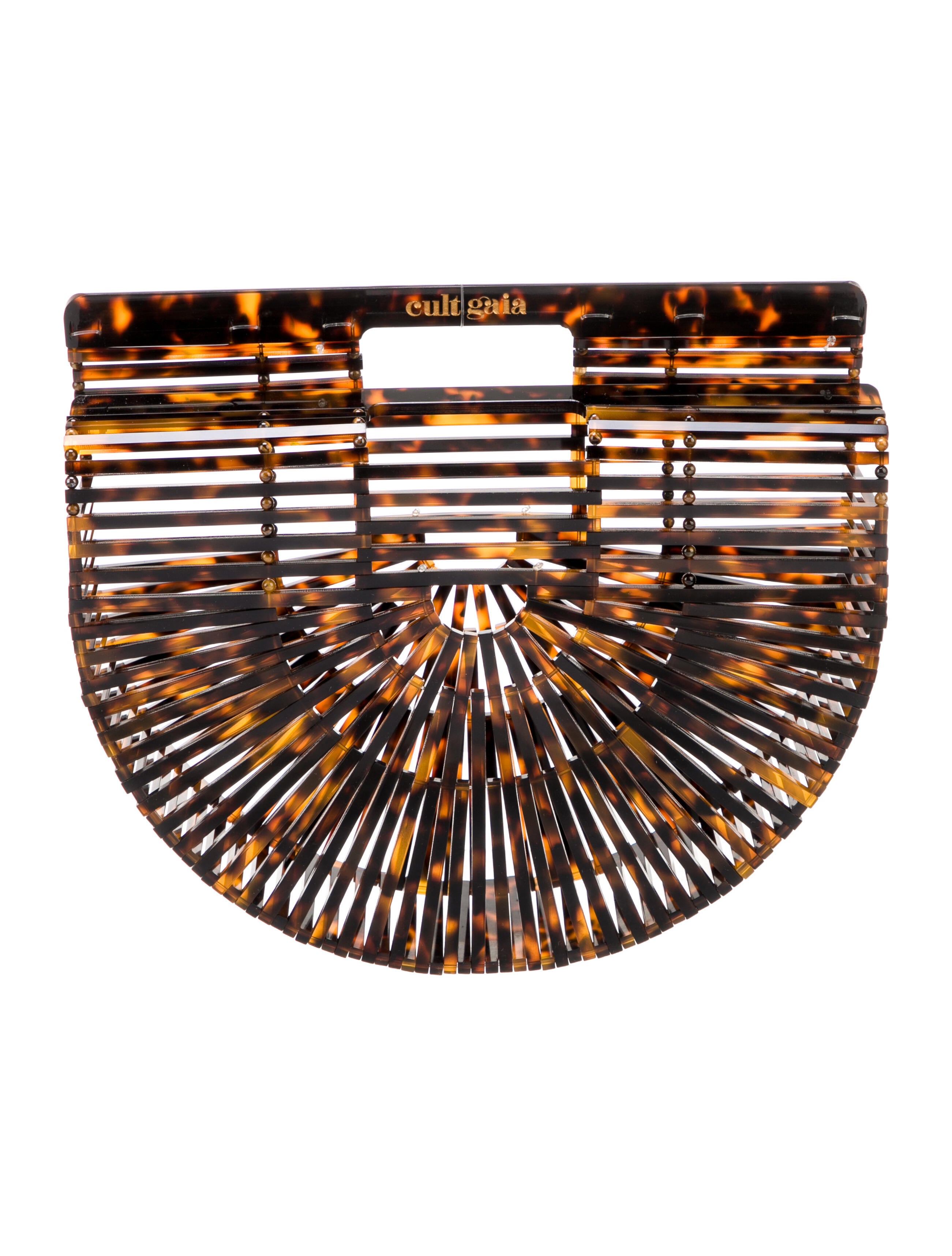 Cult Gaia Acrylic Handle Bag Brown Handle Bags, Handbags WGAIA39973