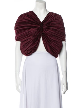 Cult Gaia V-Neck Short Sleeve Crop Top