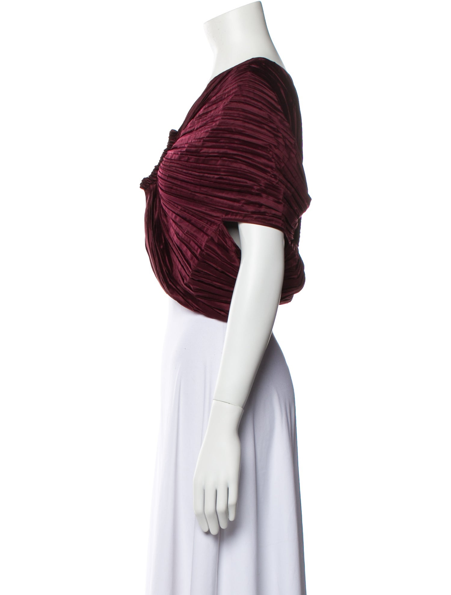 Cult Gaia V-Neck Short Sleeve Crop Top