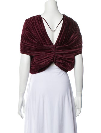 Cult Gaia V-Neck Short Sleeve Crop Top