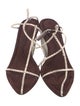 Cult Gaia Leather Animal Print T-Strap Sandals