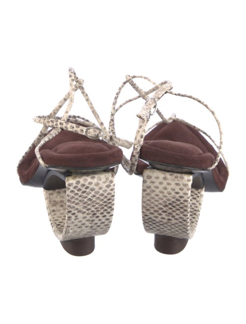 Cult Gaia Leather Animal Print T-Strap Sandals