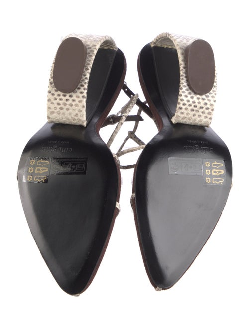 Cult Gaia Leather Animal Print T-Strap Sandals