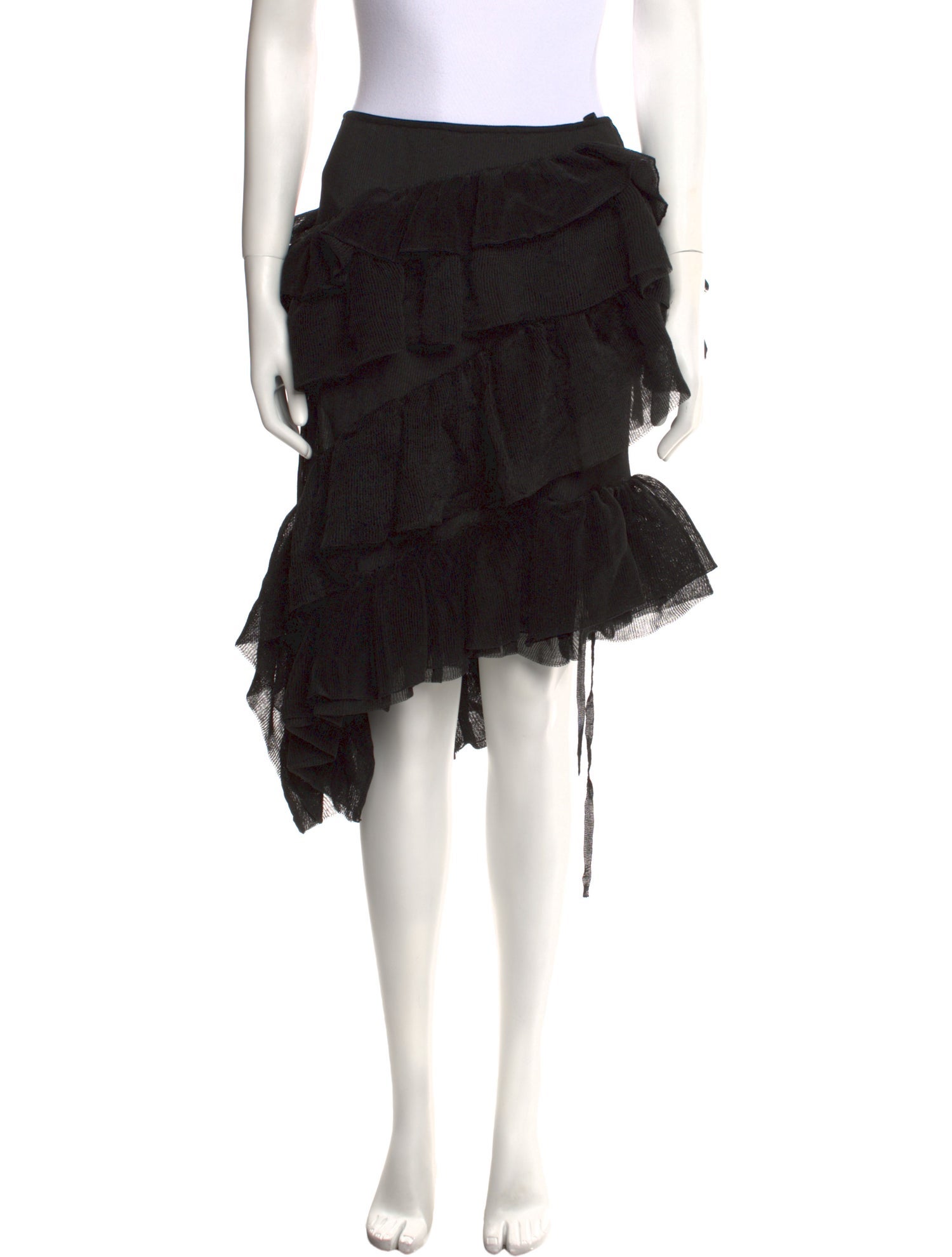 Cult Gaia Ruffle Embellishment Knee-Length Skirt